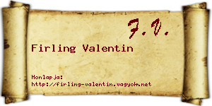 Firling Valentin névjegykártya